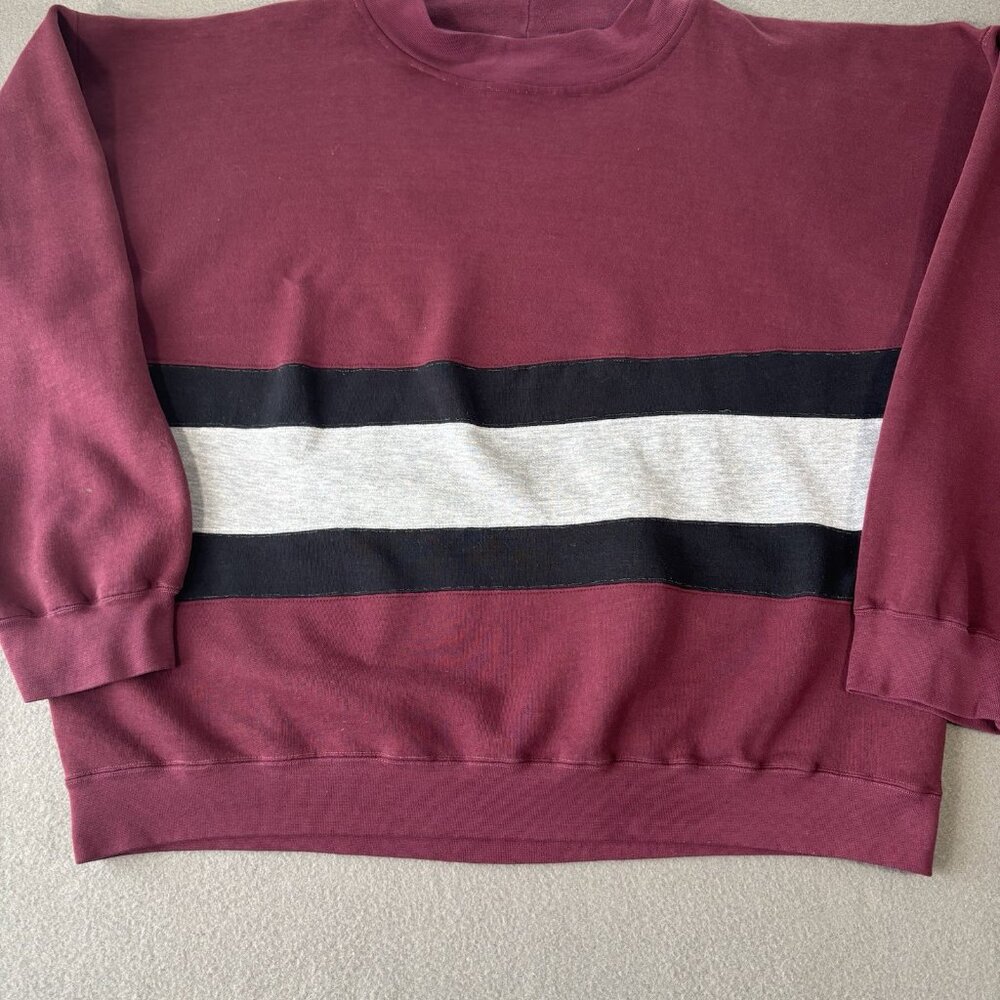 VTG Colorblock 80s/90s Crewneck Sweatshirt Mens XLT Pro Spirit Tri Color Retro - Picture 3 of 16